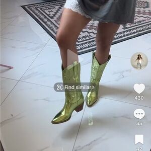 Green Western Cowboy Boots